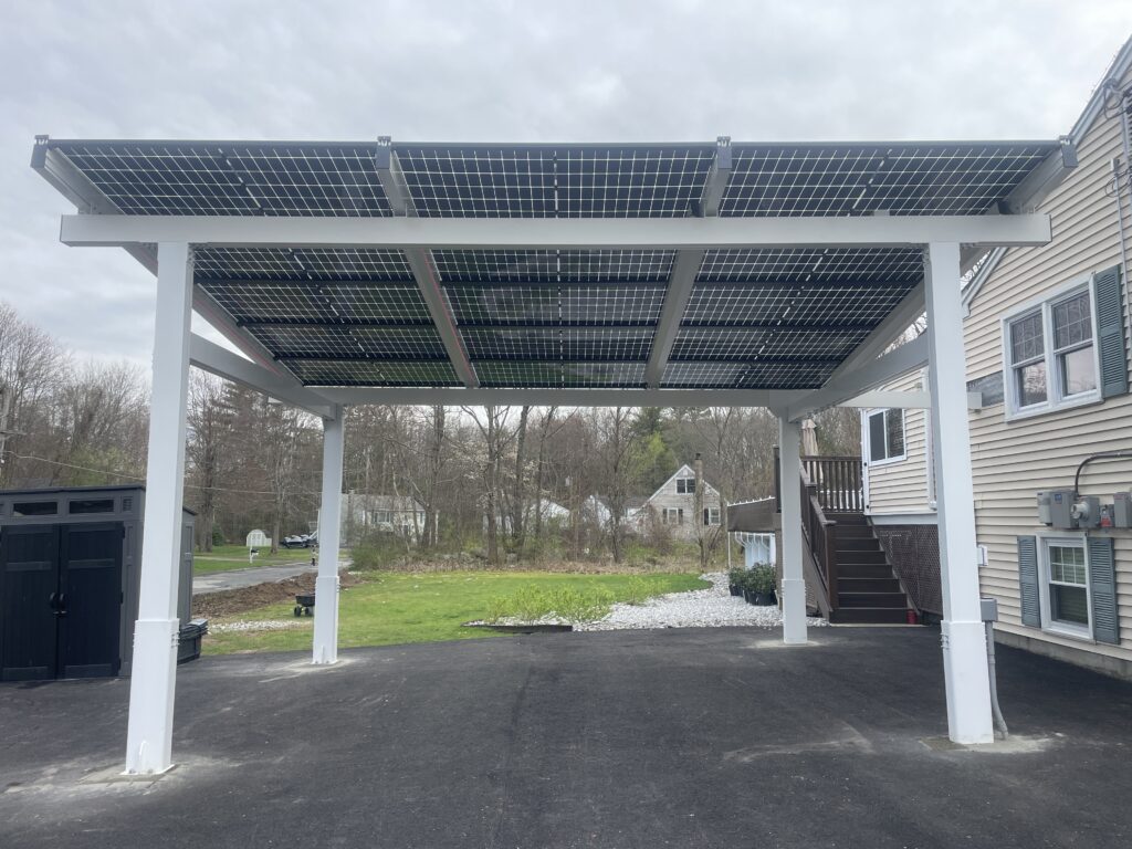 Solar carport providing covered parking and EV charging capability
