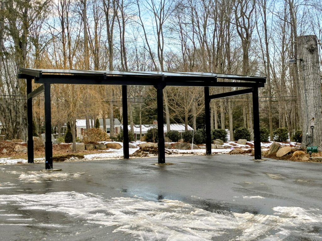 Solar carport designed for year-round weather protection